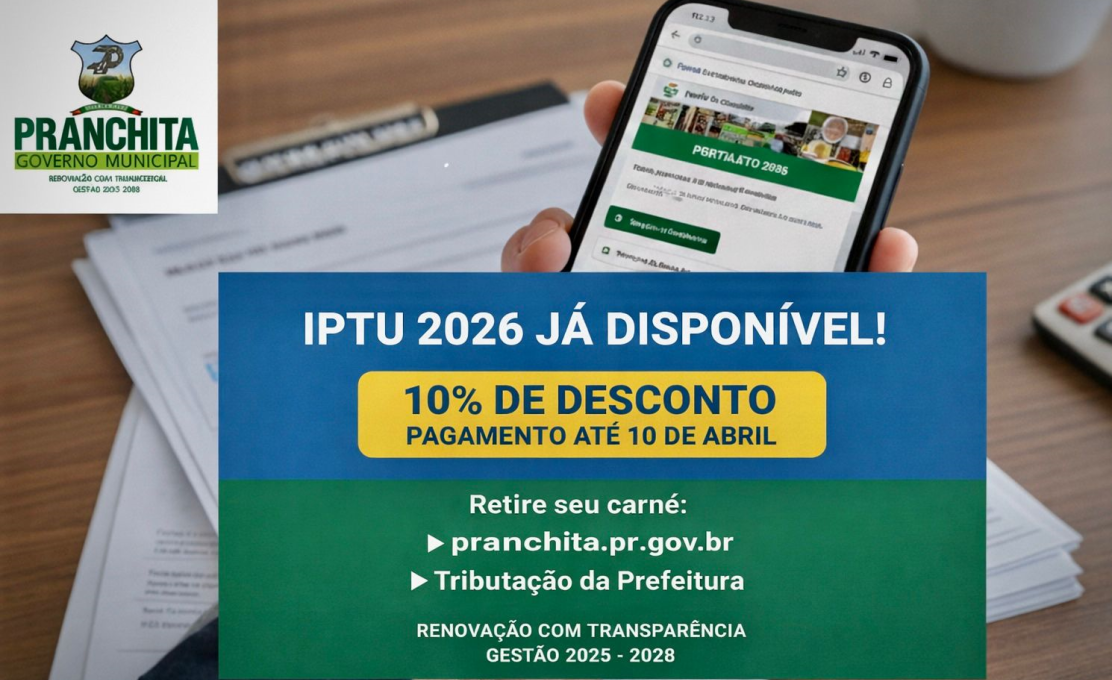 A Prefeitura Municipal de Pranchita informa a todos os contribuintes que as guias para o pagamen...